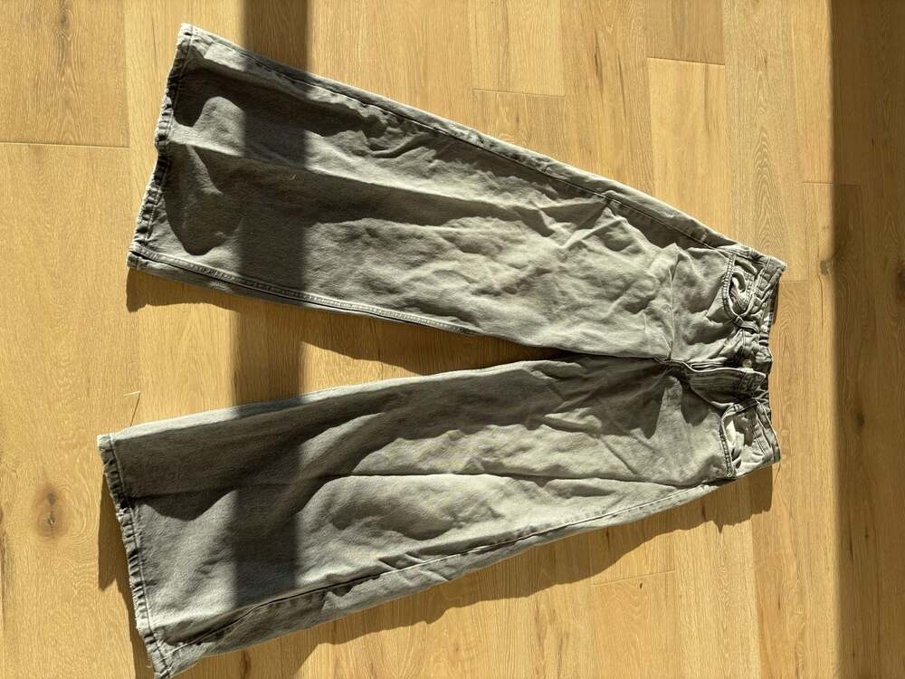 Zara Wide-Leg Faded Gray Denim Jeans